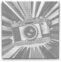  PontPöttyöző - Pop art - Fényképező Méret: 50x50cm, Keretezés: Kartonlemezen, Szín: Fekete