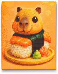  Gyémántszemes kirakó - Sushi kapibara Méret: 30x40cm, Keretezés: Műanyagtáblával, Gyémántok: Kerek