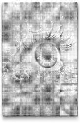  PontPöttyöző - Óceánkék szem Méret: 40x60cm, Keretezés: Kartonlemezen, Szín: Kék