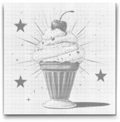  PontPöttyöző - Pop Art - Eiskrembecher Méret: 50x50cm, Keretezés: Műanyagtáblával, Szín: Kék