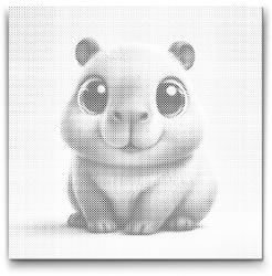  PontPöttyöző - Aranyos kapibara Méret: 50x50cm, Keretezés: Kartonlemezen, Szín: Piros