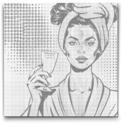  PontPöttyöző - Pop art - Wellness és prosecco Méret: 50x50cm, Keretezés: Kartonlemezen, Szín: Piros