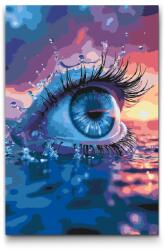  Festés számok szerint - Óceánkék szem Méret: 40x60cm, Keretezés: Műanyagtáblával