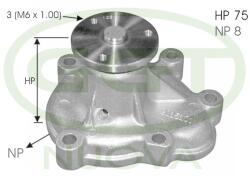 GGT Pompă de apă, răcire motor GGT PA12613 (PA12613)