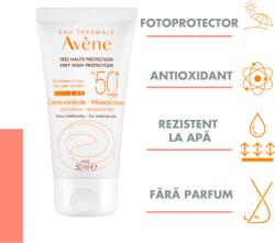 Eau Thermale Avene Crema minerala pentru protectie solara SPF 50+, 50 ml, Avene