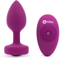 b-Vibe Plug anal cu bijuterie vibranta S/M Fucsia Vibrator