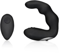 Ouch! Maseur de prostată cu vibrații îndoit cu telecomandă - Negru