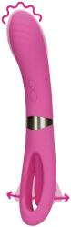Loveline Vibrator dublu cu fluturare și stimulare pentru punctul G - Roz exuberant Vibrator