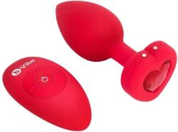 b-Vibe Vibrating Anal Plug Heart M/L cu telecomandă (10, 5 cm)