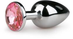 EasyToys ANAL COLLECTION Dop anal de metal Argintiu/Roz - S