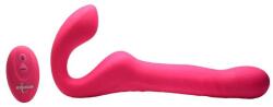 XR Brands Mighty Thrust Thrusting and Vibrating Strapless Strap-On with Remote Control Vibrator