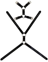 VIRGITE Body de bondage pentru bărbați în stil harness MOD. 5 Negru