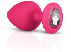EasyToys ANAL COLLECTION Dop anal din silicon cu diamant - Roz