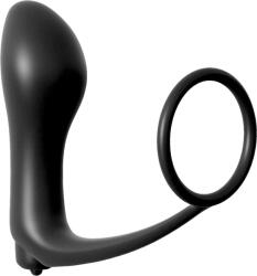 Pipedream ASS GASM COCKRING PLUG BLACK cu vibrații