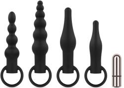 EasyToys ANAL COLLECTION Set de dopuri anale cu bilă vibratoare - Negru