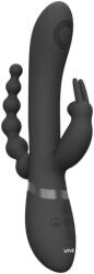 VIVE Vibrator din silicon Trinity negru (22 cm) Vibrator