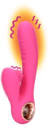 Loveline Vibrator tip iepuraș cu limbă mișcătoare și încălzire - Roz exuberant Vibrator
