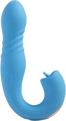 HoneyPlayBox JOI THRUST 2 Pressure Sensing App Controlled Thrusting G-spot Vibrator & Tongue Clit Licker Blue Vibrator
