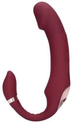Loveline Shots Loveline Bendable Vibrating Strapless Strap on Merlot Grape Vibrator