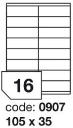  Matt Univerzális Papír Öntapadós Etikett Címke 16 db 105x35 mm / A4 íven (100 ív) (ORE-00907)