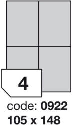  Matt Univerzális Papír Öntapadós Etikett Címke 4 db 105x148, 5 mm / A4 íven (100 ív) (ORE-00922)