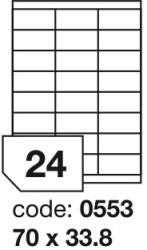  Matt Univerzális Papír Öntapadós Etikett Címke 24 db 70x33, 8 mm / A4 íven (100 ív) (ORE-00553)