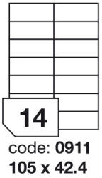  Matt Univerzális Papír Öntapadós Etikett Címke 14 db 105x42, 4 mm / A4 íven (100 ív) (ORE-00911)