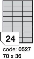  Fényes, Átlátszó, Poliészter Öntapadós Tintasugaras Etikett Címke 24 db 70x36 mm-es / A4 íven (10 ív) (ORE-60527)