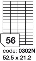  Matt Univerzális Papír Öntapadós Etikett Címke 52 db 52, 5x21, 2 mm / A4 íven (100 ív) (ORE-00302)
