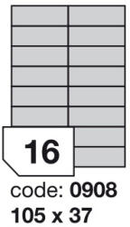  Matt Univerzális Papír Öntapadós Etikett Címke 16 db 105x37 mm / A4 íven (100 ív) (ORE-00908)