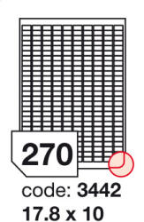  Matt Univerzális Papír Öntapadós Etikett Címke 270 db 17, 8 x 10 mm / A4 íven (20 ív) (ORE-13442)