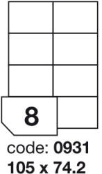  Matt Univerzális Papír Öntapadós Etikett Címke 8 db 105x74 mm / A4 íven (100 ív) (ORE-00931)