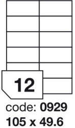  Matt Univerzális Papír Öntapadós Etikett Címke 12 db 105x49, 6 mm / A4 íven (100 ív) (ORE-00929)