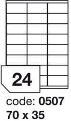  Matt Univerzális Papír Öntapadós Etikett Címke 24 db 70x35 mm / A4 íven (100 ív) (ORE-00507)