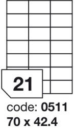  Matt Univerzális Papír Öntapadós Etikett Címke 21 db 70x42, 4 mm / A4 íven (100 ív) (ORE-00511)