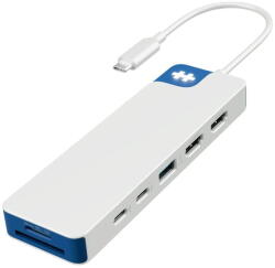 HyperX Docking Station Hyper HyperDrive Flex 9 Port Dual 4K HDMI USB-C Hub, Blue (HD4103BUGL)