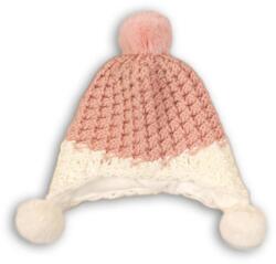 Minoti Lány téli sapka pomponnal, Minoti, DEER 15, rózsaszín - 12-24m méret