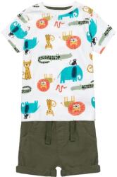 Minoti Fiú szett - póló és rövidnadrág, Minoti, Planet 7, khakiszínű - 68/74 | 6-9m méret