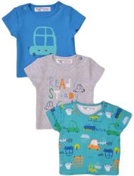Minoti Rövid ujjú baba póló 3 csomag, Minoti, Transport 3, kék - 56/62 | 0-3m méret