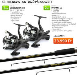 Nevis Pontyozó páros szett 2 db pontyozó bot + 2 db hátsó fékes orsó (KB-586)