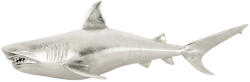 ART-POL Loyd design ezüstszín falra rögzíthető fém balra úszó cápa faldekoráció 33x103x27cm (153308)