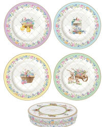 Easy Life Porcelán desszerttányérszett 4db-os, 19cm dobozban, Spring Bloom (924SPBL)