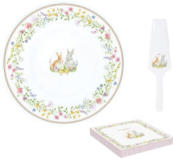 Easy Life Nuova R2S Porcelán tortatál lapáttal, 32cm, dobozban, Happy Easter (1112EAST)