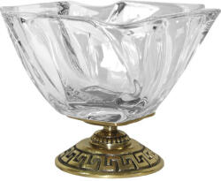 ART-POL Réz talpas vastag üveg bonbonier cukorkatároló kehely 14x17x17cm (101990)