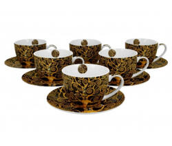 Duo Gift Porceláncsésze+alj, 250ml, 6 személyes, dobozban, Klimt: Életfa