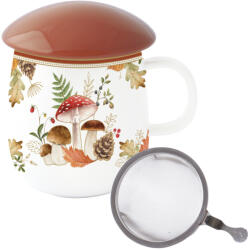 Easy Life Porcelán szűrősbögre tetővel, gombaformájú, 450ml, dobozban (2146AUBR)