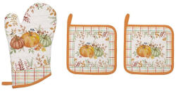 Easy Life Nuova R2S Edényalátét 2db 20x20cm+edényfogó kesztyű 20x30cm, 100% pamut, Harvest