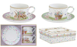 Easy Life Porceláncsésze+alj 240ml, 2 személyes, dobozban, Spring Bloom (132SPBL)