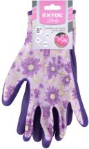 Extol Lady kerti kesztyű, virágmintás, poliészter, 8` (8856665)
