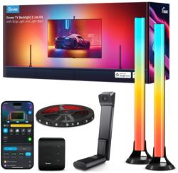 Govee LED szalagkészlet + LED lámpa TV-hez Govee TV háttérvilágítás 3 Lite Kit, H605A, RGBICW, TV 55-65", Wi-Fi, Bluetooth, Alexa, Google Assistant, G energiaosztály